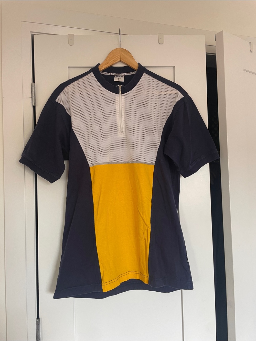 Men’s Vintage Colour-Blocked Cycling Jersey